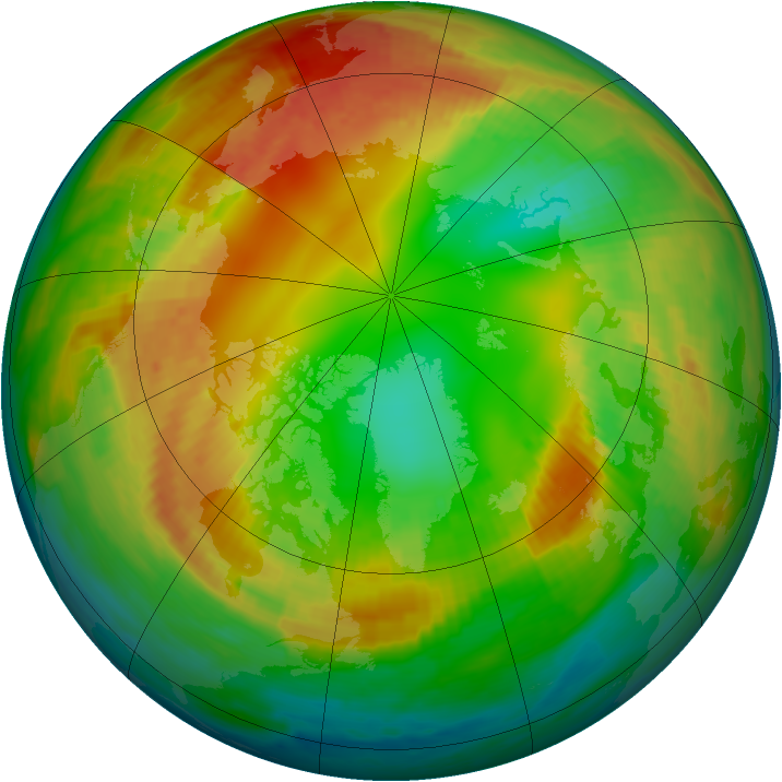 Arctic ozone map for 10 February 2000